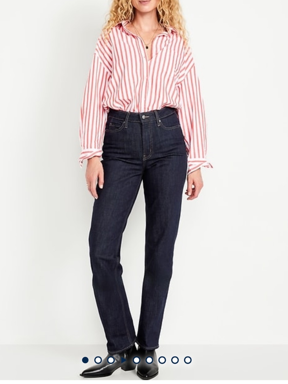 Old Navy Dark Indigo Straight-Leg High-Rise Jeans